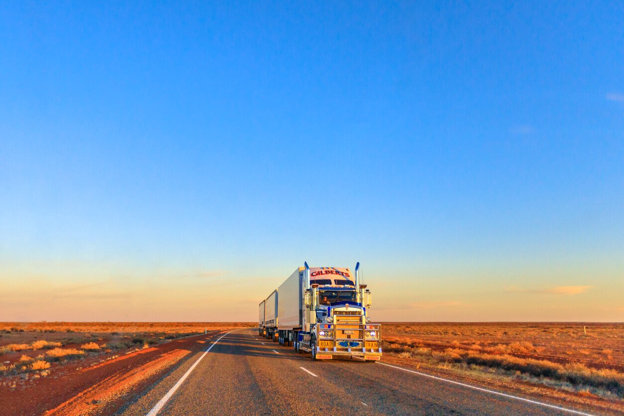Gilberts road-train truck of Kenworth